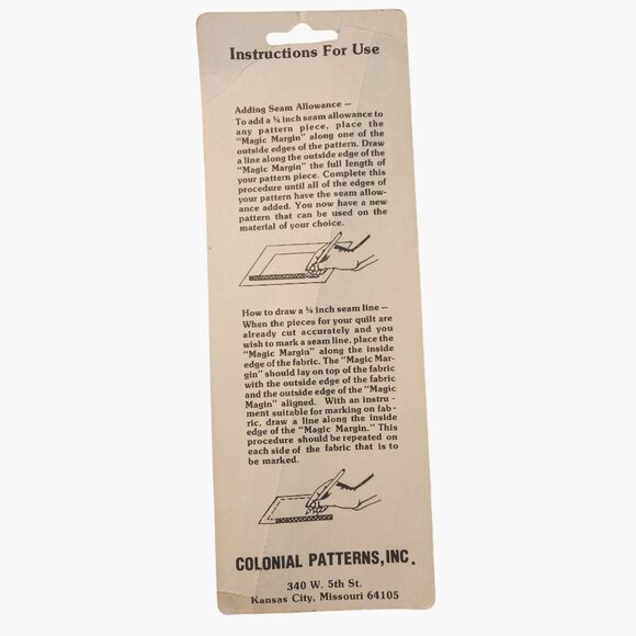 Aunt Marthas Magic Margin Quilting Guide Seam Allowance Tool Vintage NOS - Picture 2 of 7